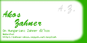 akos zahner business card